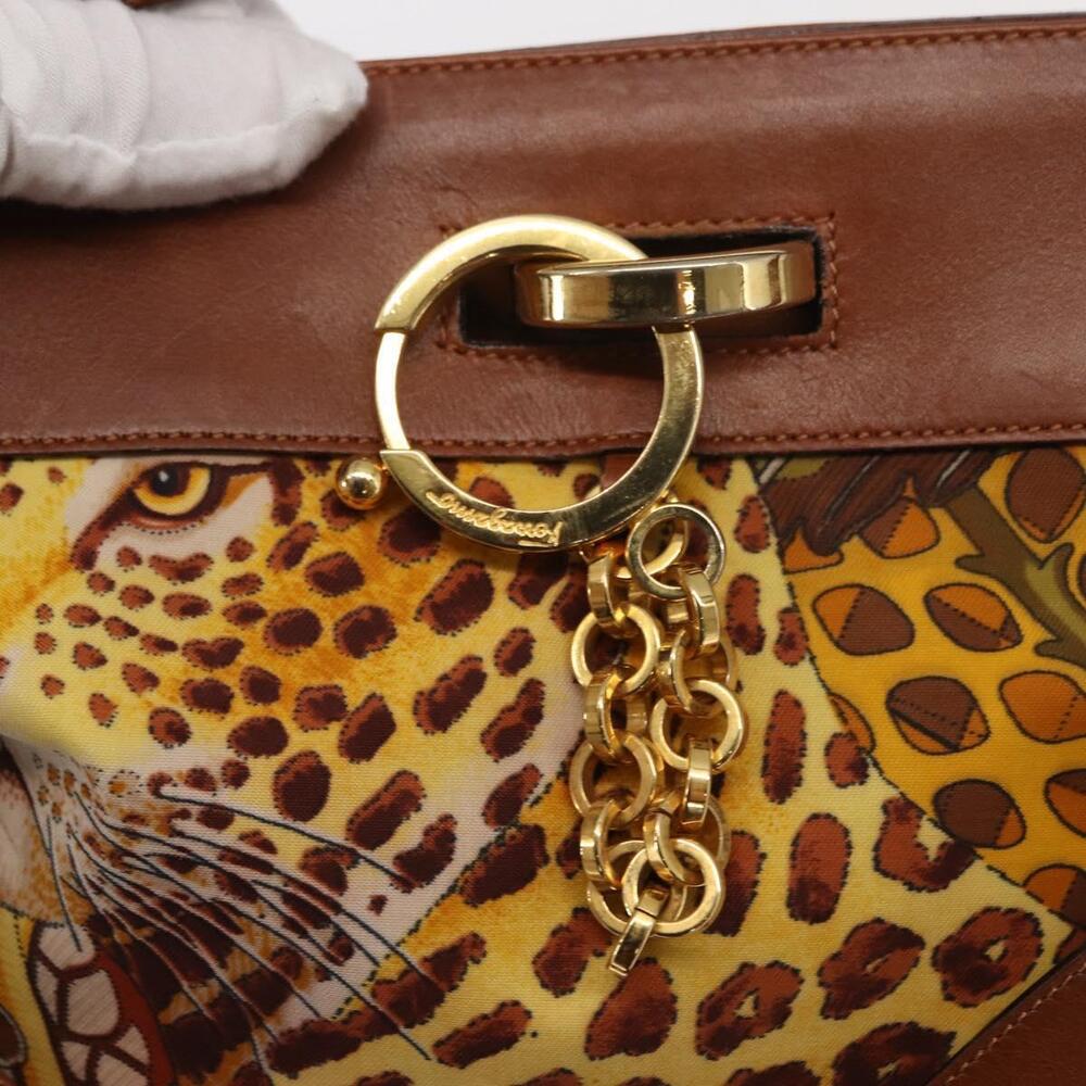 Salvatore Ferragamo Shoulder Bag Canvas Brown Gold Auth 151697 - Picture 10 of 16